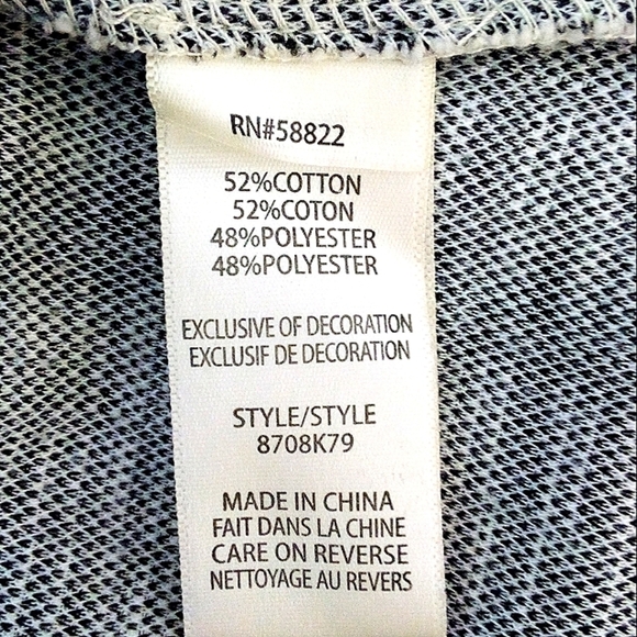 2 For $35 MAX Studio Norstroms Checker Knit top 3/4 Slv Black/wh  Sz S LIKE NEW - Picture 9 of 14
